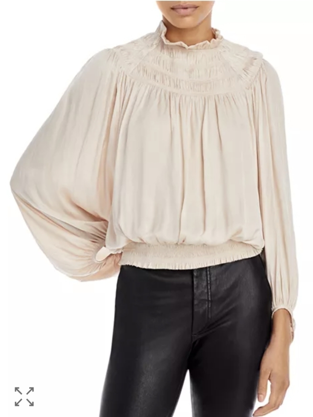 Frame Smocked High Neck Blouse Size XS - Picture 2 of 12